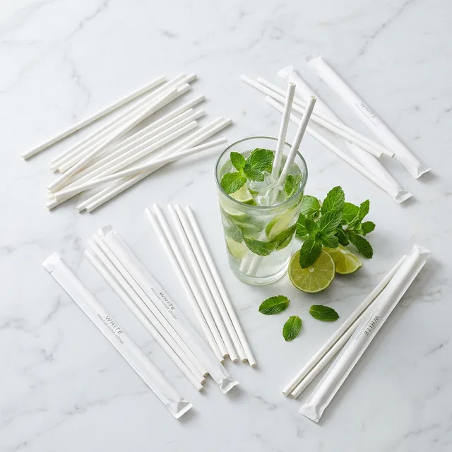 Nostalgia paper straws — classic white kraft