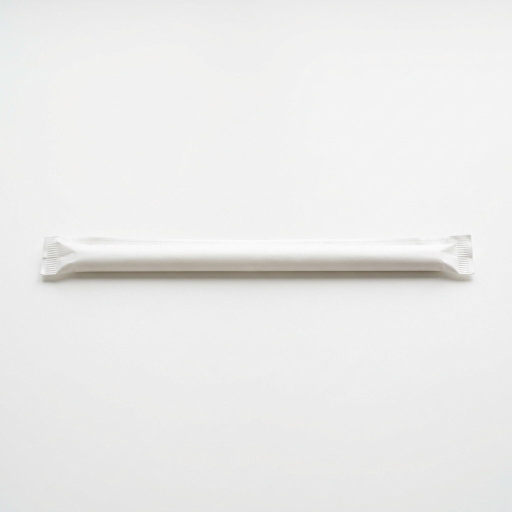 Individually paper-wrapped straws for hospitality and airline catering